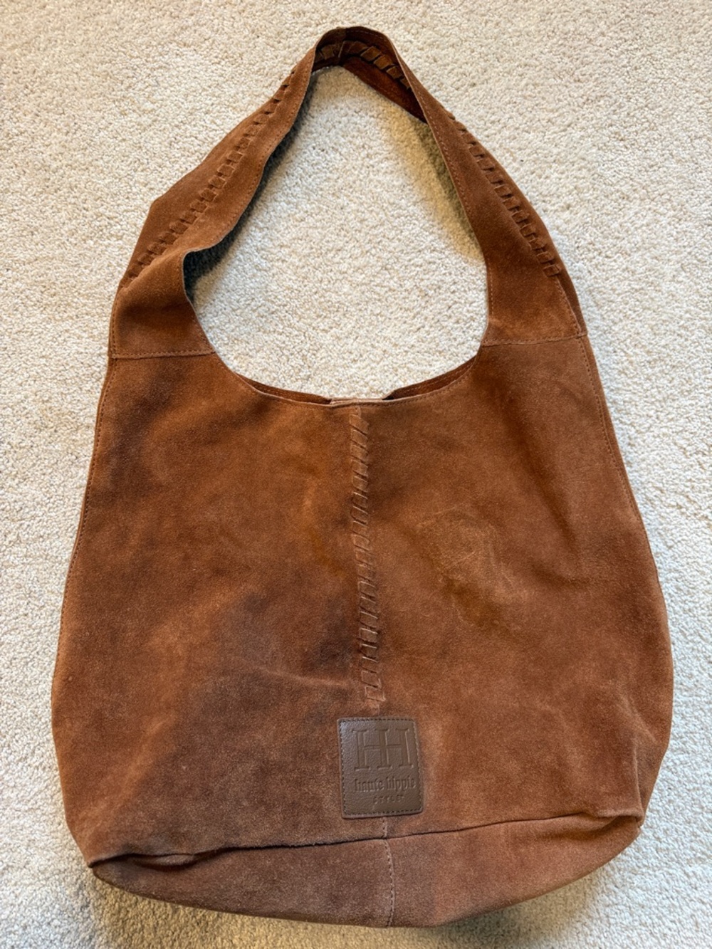 Haute Hippie Tan Suede Hobo Shoulder Bag